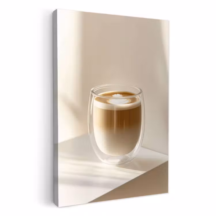 KitchenYeah - Cocina - Lienzo - Taza - Latte - Minimalista - Sombra — 2