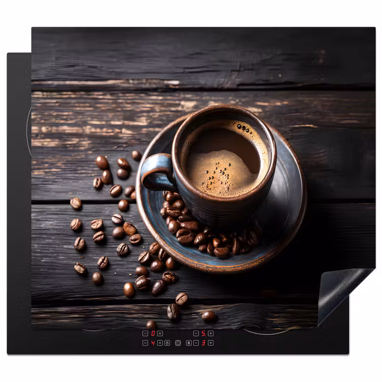 Protector de inducción - Taza - Café - Madera - Granos — 1