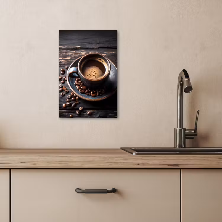 KitchenYeah - Cocina - Lienzo - Taza - Café - Madera - Granos — 1