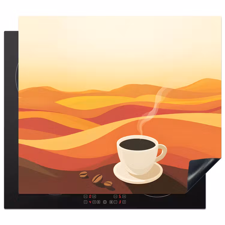 Protector de inducción - Café - Paisaje - Naranja - Granos de café — 1