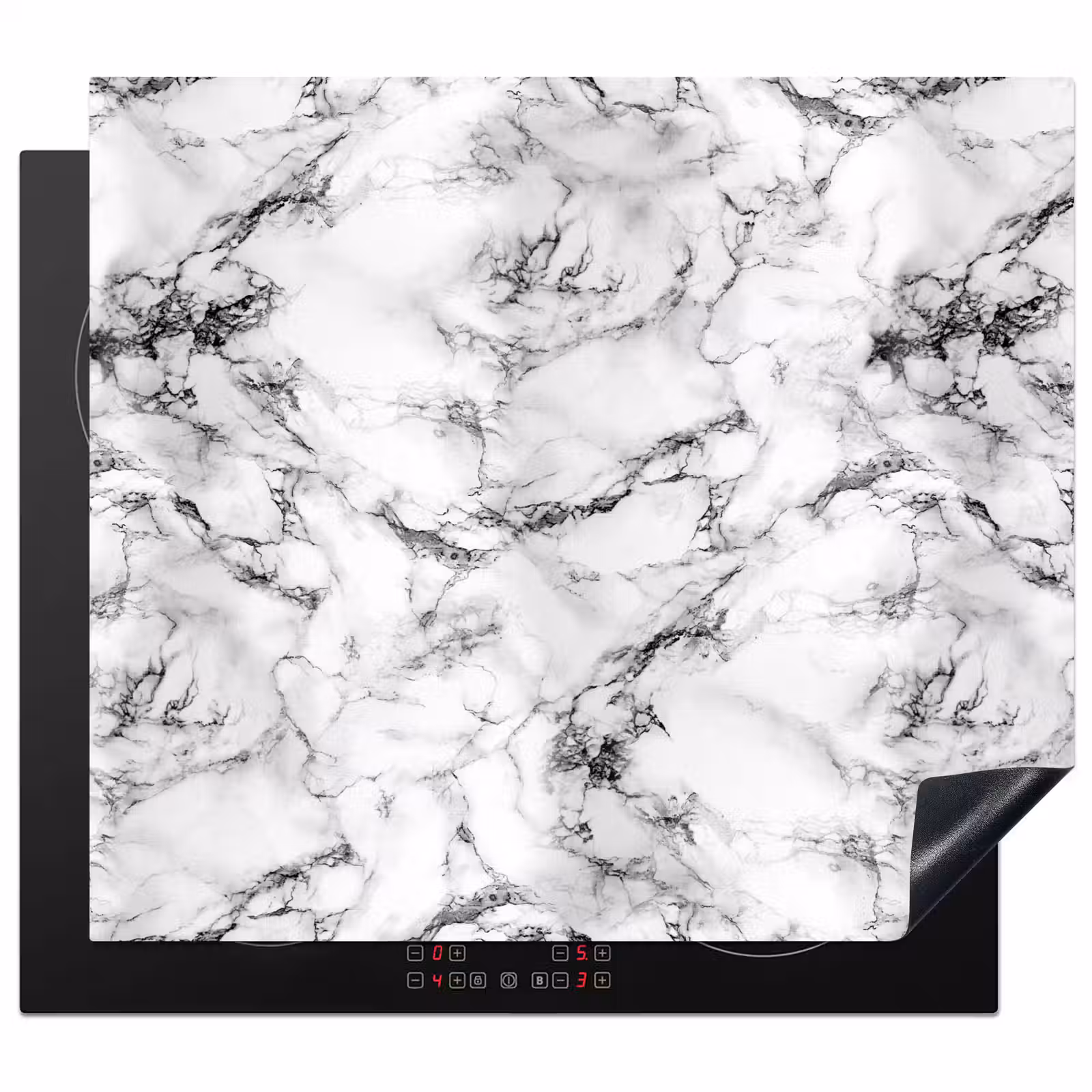 Protector de inducción - Marmo - Nero - Drammatico - Bianco — 1