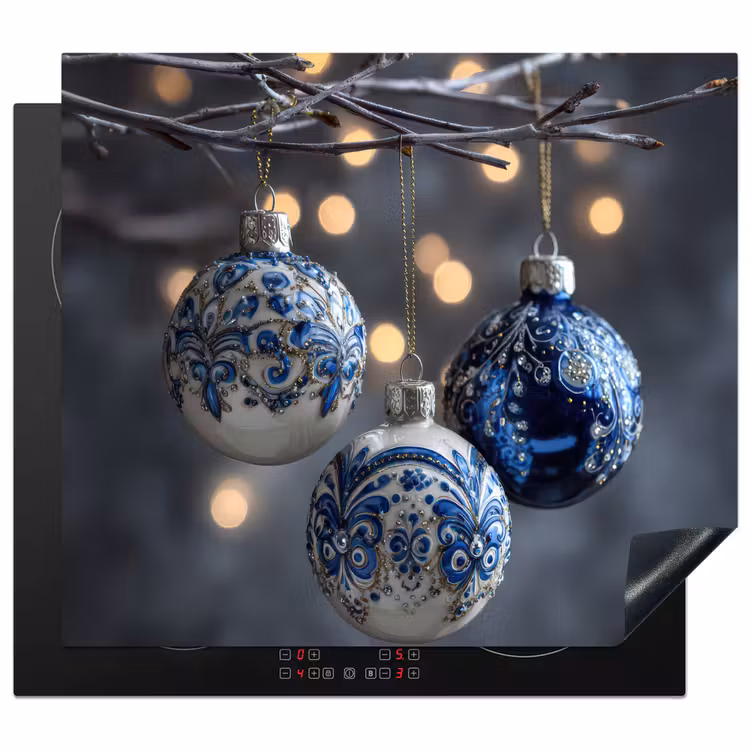 Protector de inducción - Bola de Navidad - Decorada - Azul — 1