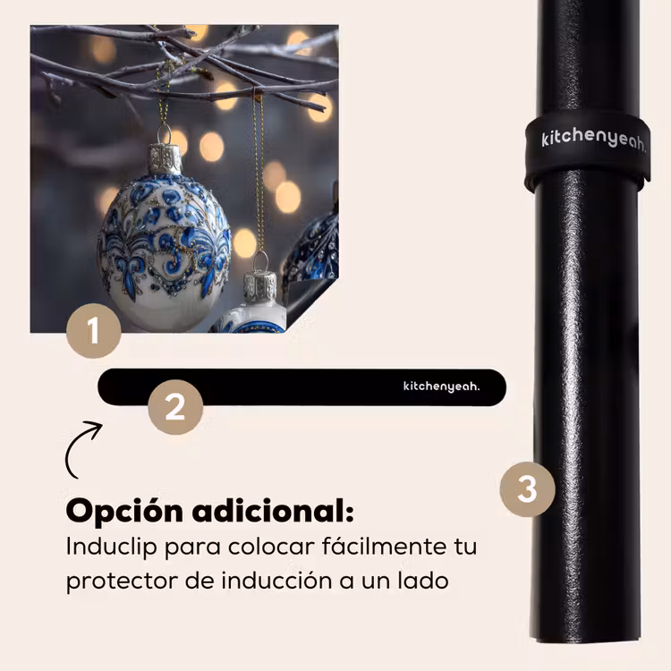 Protector de inducción - Bola de Navidad - Decorada - Azul — 8