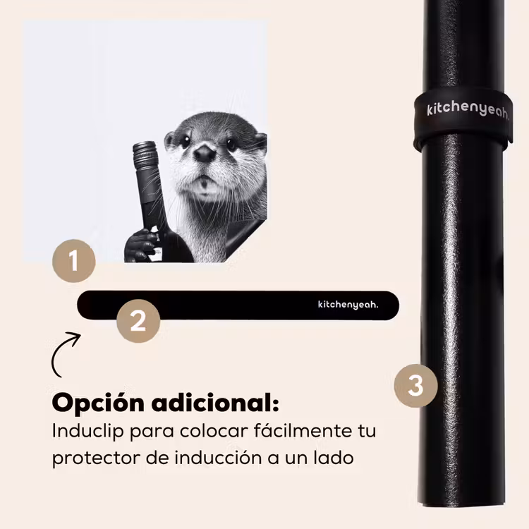 Protector de inducción - Bottiglia da vino - Lontra - Nero — 8