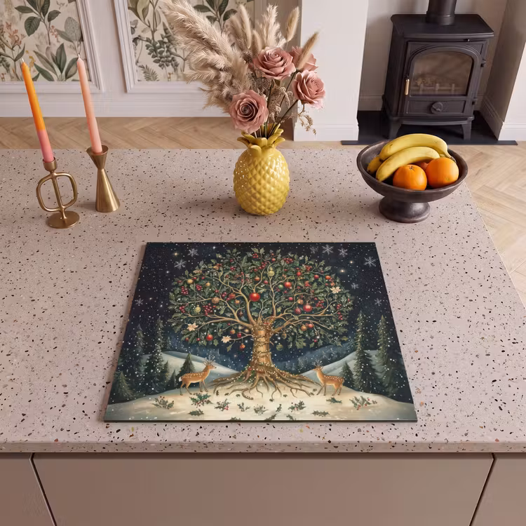 Protector de inducción - Árbol de fiesta - Cielo de invierno - Colorido — 3
