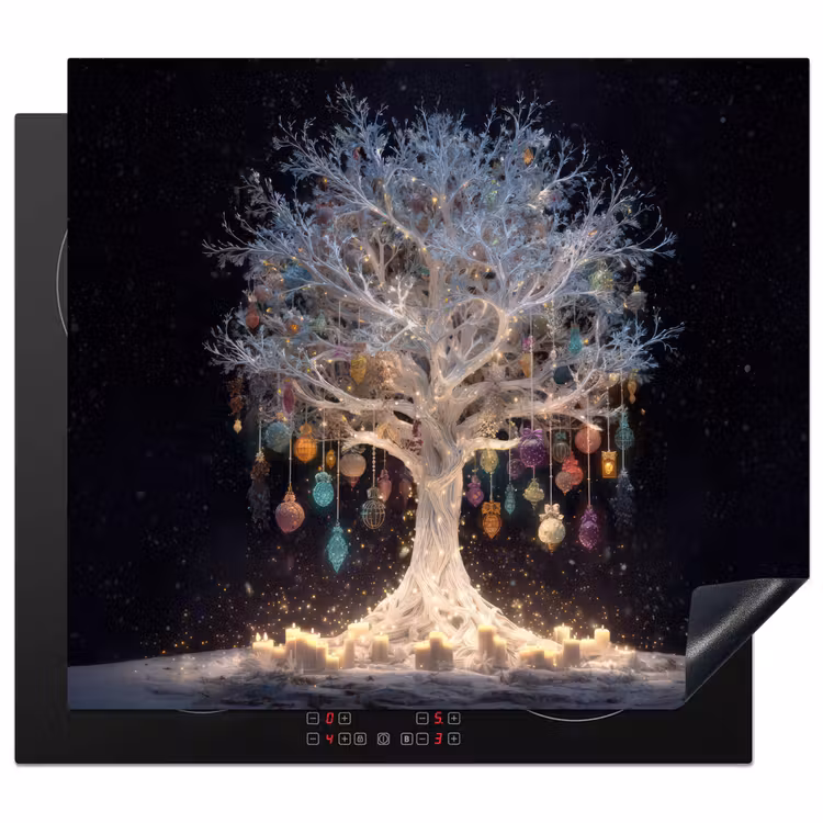 Protector de inducción - Árbol de nieve - Luces - Blanco - Colorido — 1