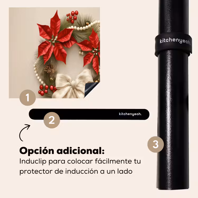 Protector de inducción - Corona de puerta - Lazo - Navidad - Rojo - Verde — 8