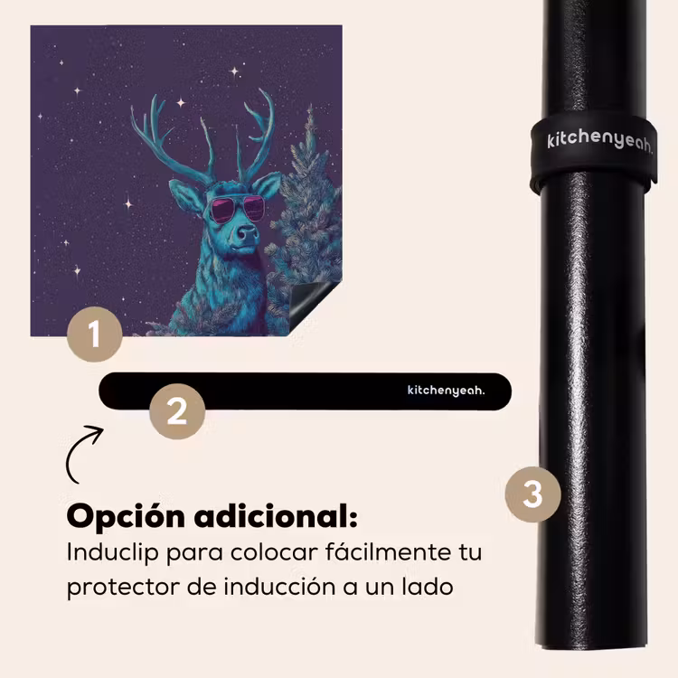 Protector de inducción - Reno - Gafas de sol - Neón - Árbol de Navidad — 8