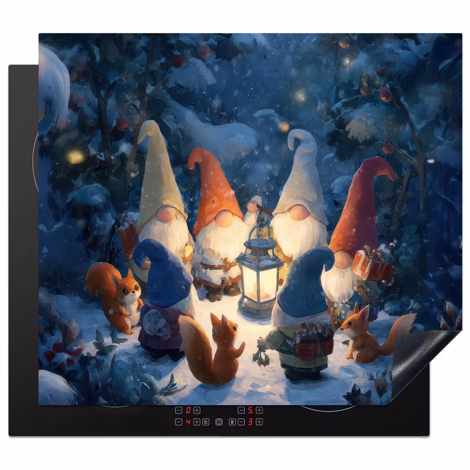 Protector de inducción - Invierno - Gnomos - Ardillas - Multicolor — 1