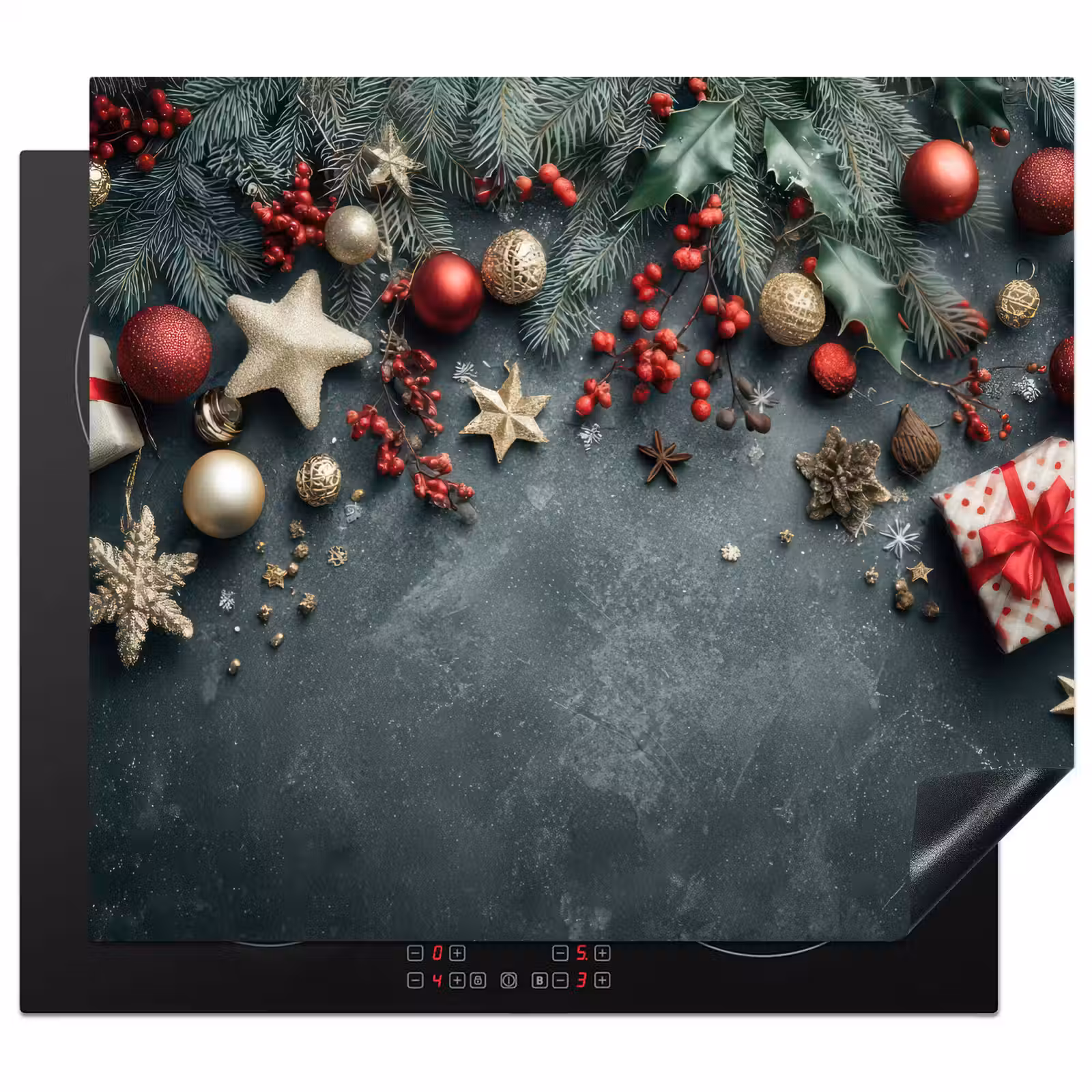 Protector de inducción - Marco de Navidad - Acebo - Colorido — 1