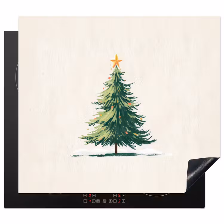 Protector de inducción - Árbol de Navidad - Ilustración - Estrella - Nieve — 1