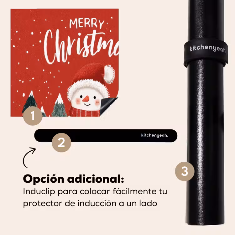 Protector de inducción - Felicitación de Navidad - Nieve - Rojo — 8