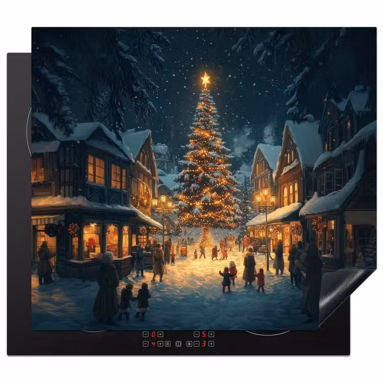 Protector de inducción - Fiesta de Navidad - Pueblo - Oscuridad — 1