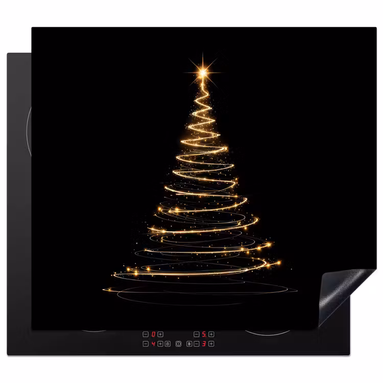 Protector de inducción - Magia - Árbol de Navidad - Espirales de luz - Negro — 1