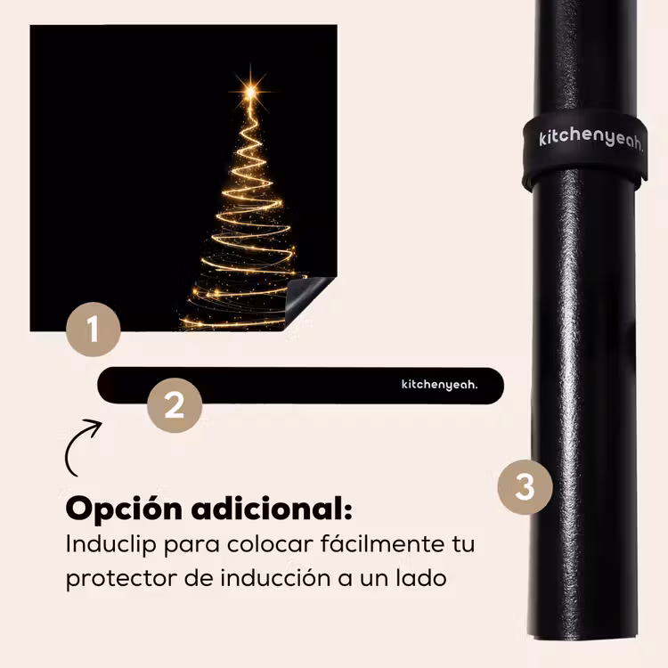 Protector de inducción - Magia - Árbol de Navidad - Espirales de luz - Negro — 8