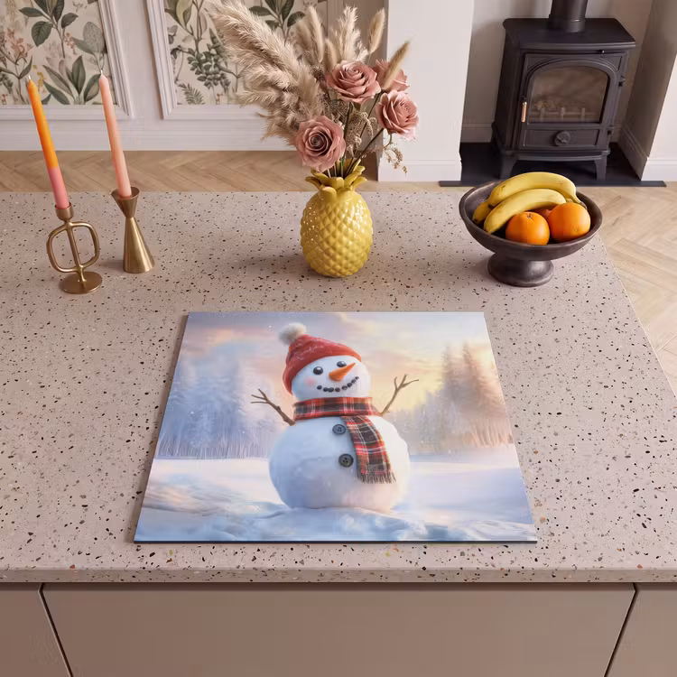 Protector de inducción - Muñeco de nieve - Atardecer - Blanco — 3