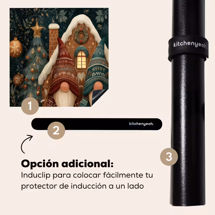 Protector de inducción - Navidad - Gnomos - Casa de pan de jengibre - Rojo - Verde — 8