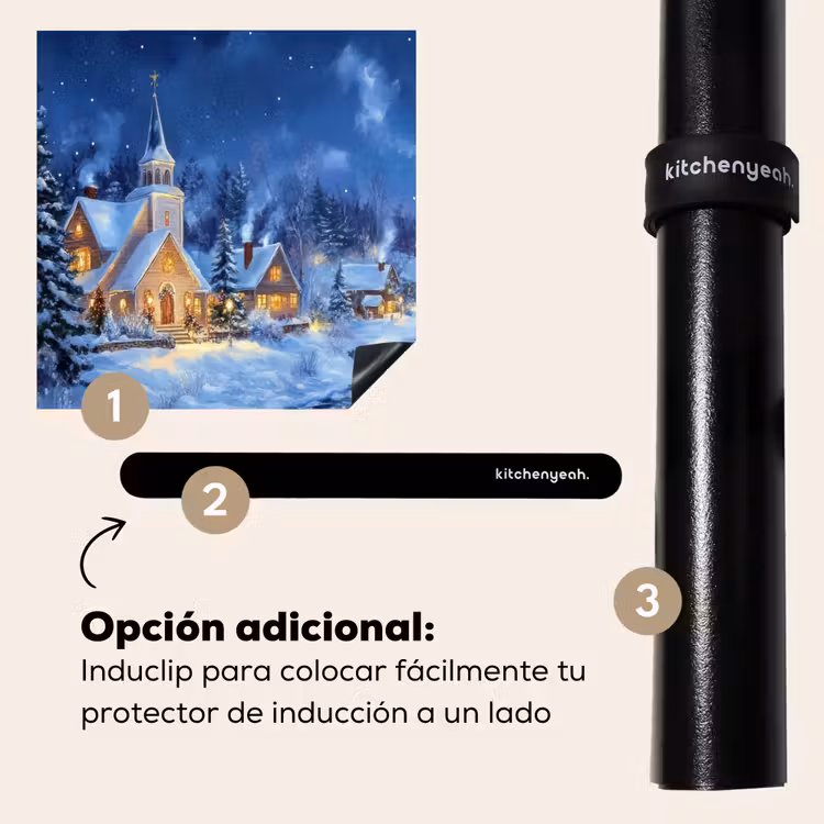 Protector de inducción - Noche de invierno - Pueblo navideño - Oscuridad — 8