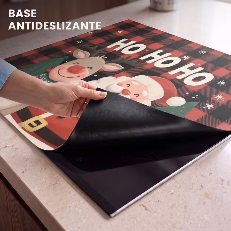 Protector de inducción - Papá Noel - Reno - Texto - Rojo - Negro — 6