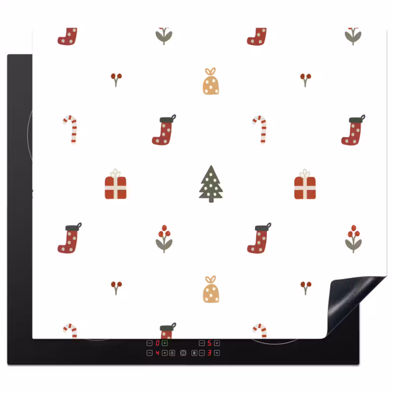 Protector de inducción - Ilustración - Símbolos de Navidad - Blanco — 1