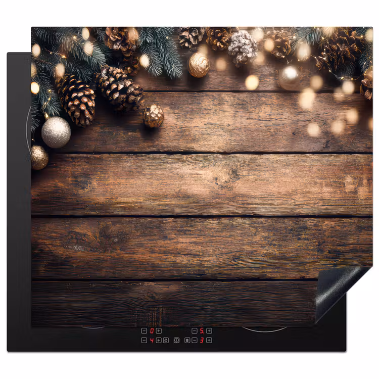 Protector de inducción - Decoración navideña - Madera - Cono de pino - Marrón — 1