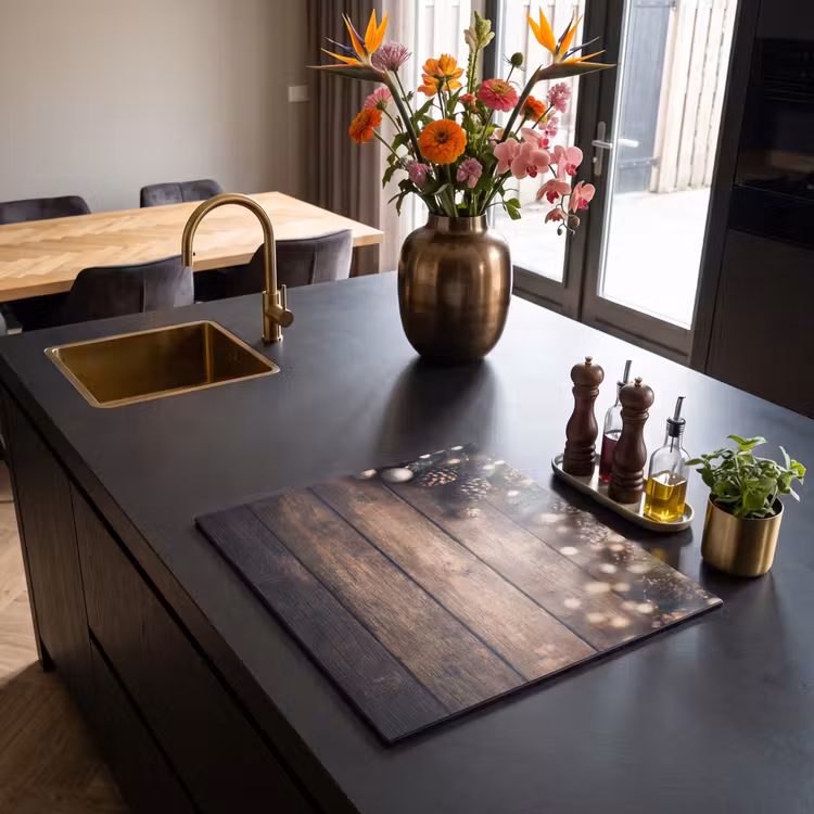 Protector de inducción - Decoración navideña - Madera - Cono de pino - Marrón — 2