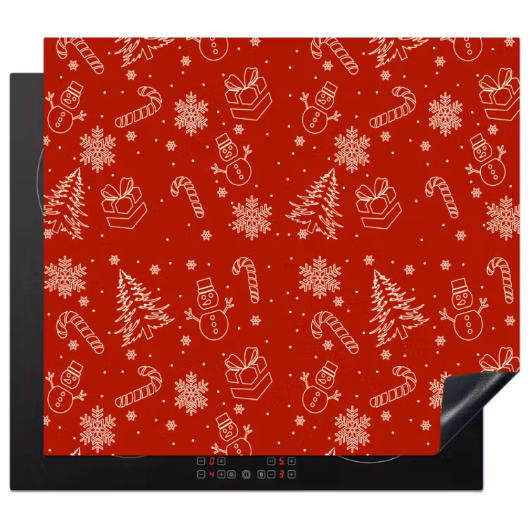 Protector de inducción - Ilustración - Símbolos de Navidad - Rojo — 1