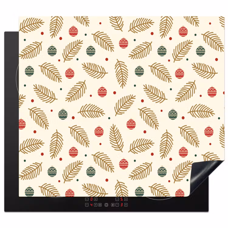 Protector de inducción - Patrón - Navidad - Símbolos - Beige — 1