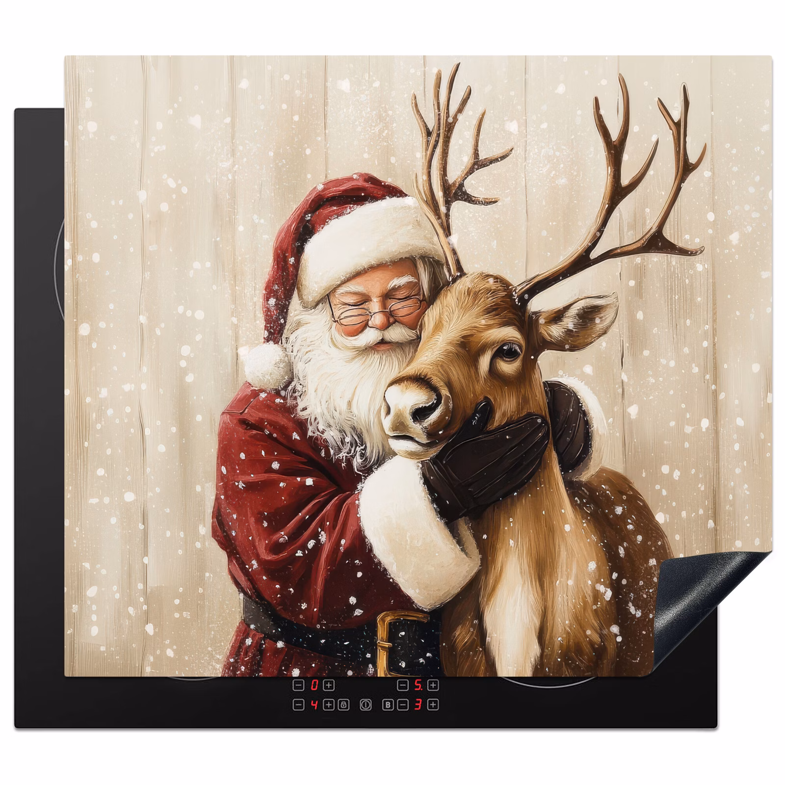 Protector de inducción - Papá Noel - Reno - Nieve - Colorido — 1
