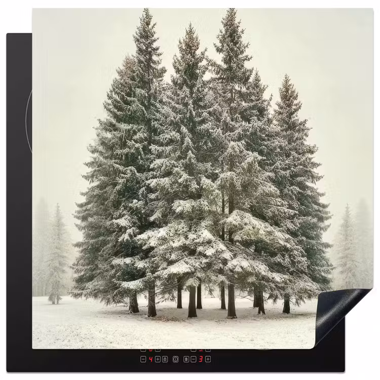 Protector de inducción - Árboles - Nieve - Blanco — 1