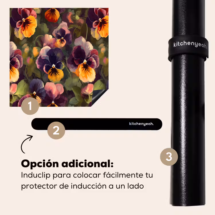 Protector de inducción - Cálido - Motivo - Pincel - Violetas — 8
