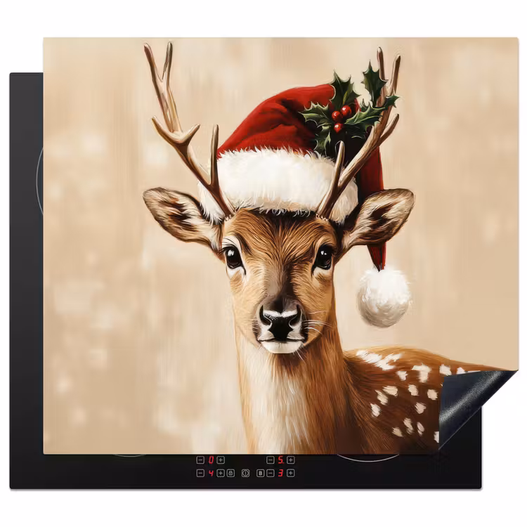 Protector de inducción - Navidad - Ciervo - Cornamenta - Rojo — 1