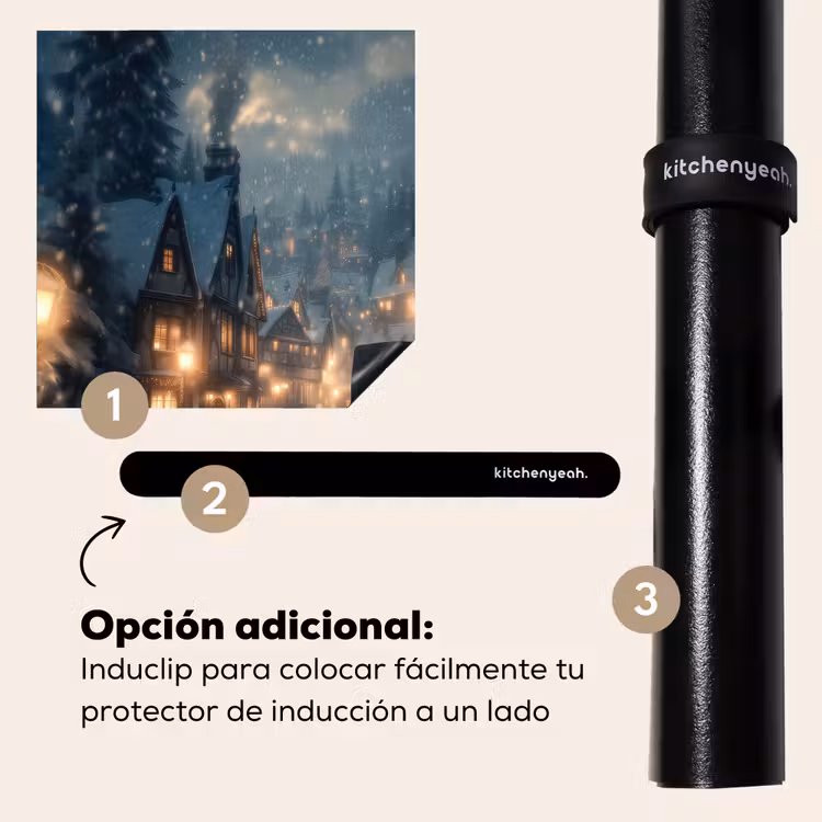 Protector de inducción - Pueblo de invierno - Nieve - Oscuridad — 8