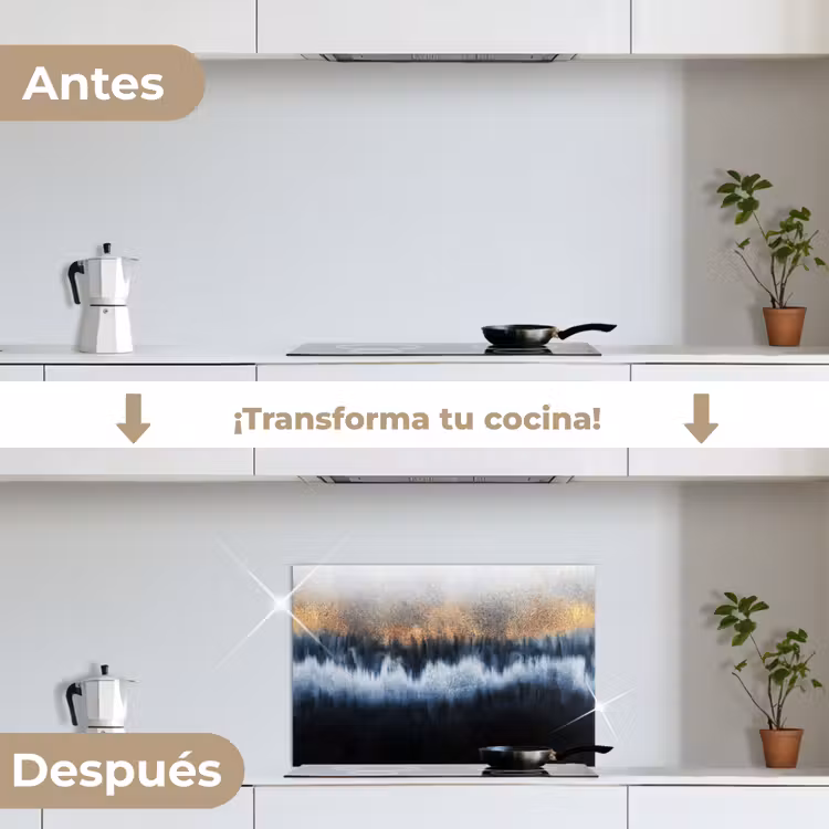 Salpicaderos de cocina - Abstracto - Dorado - Lujo - Azul — 7
