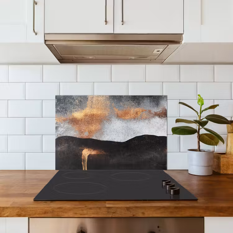 Salpicaderos de cocina - Abstracto - Oro - Chic - Negro - Gris — 3