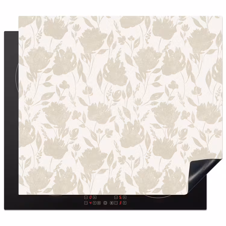 Protector de inducción - Motivo floral - Silueta - Blanco — 1