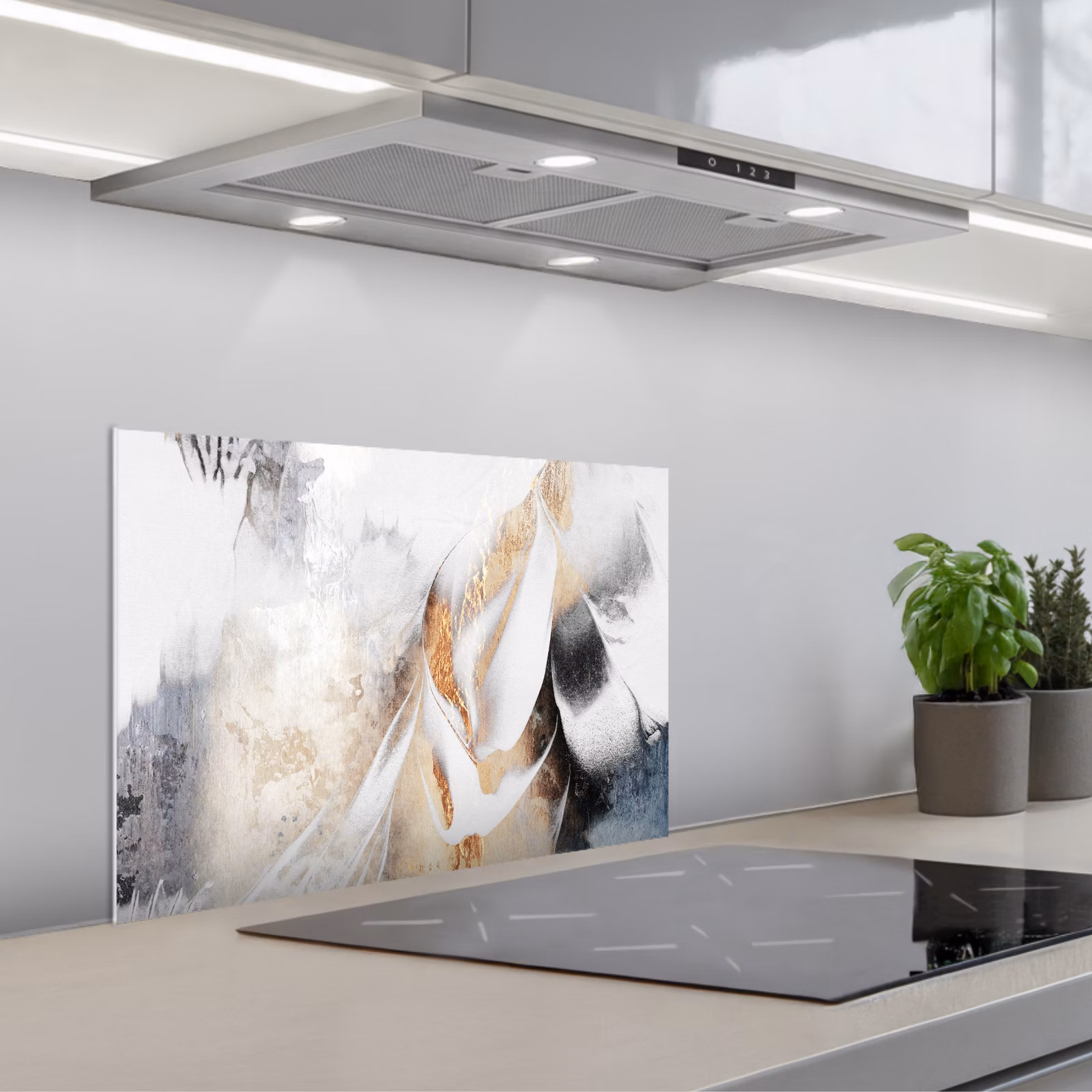 Salpicaderos de cocina - Abstracto - Oro - Diseño - Lujo — 1