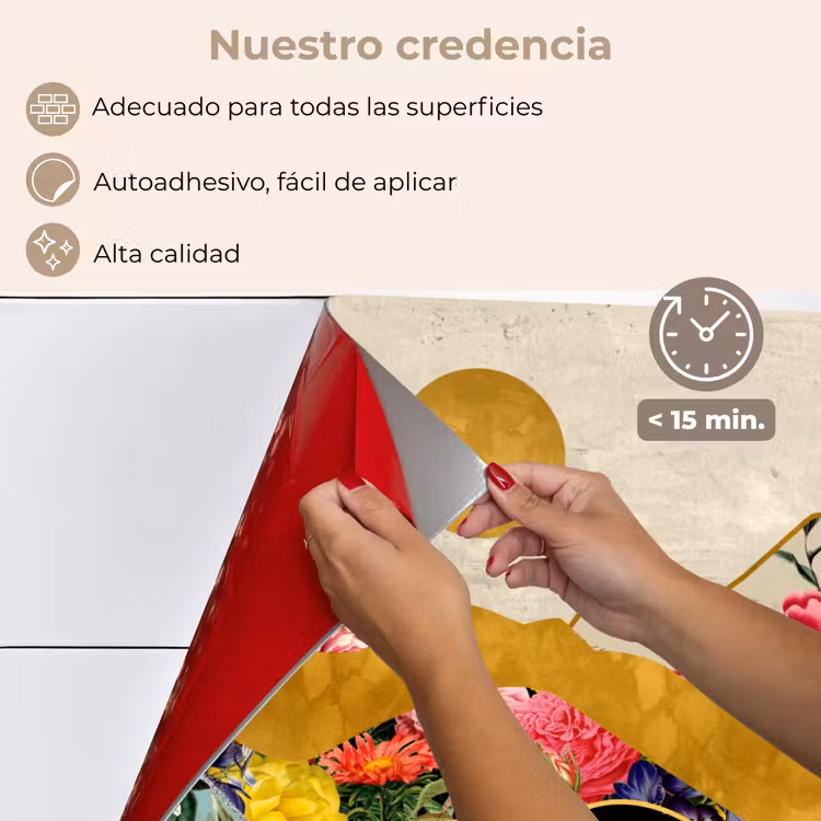 Salpicaderos de cocina - Oro - Flores - Impresión - Abstracto - Paisaje - Patrones — 4