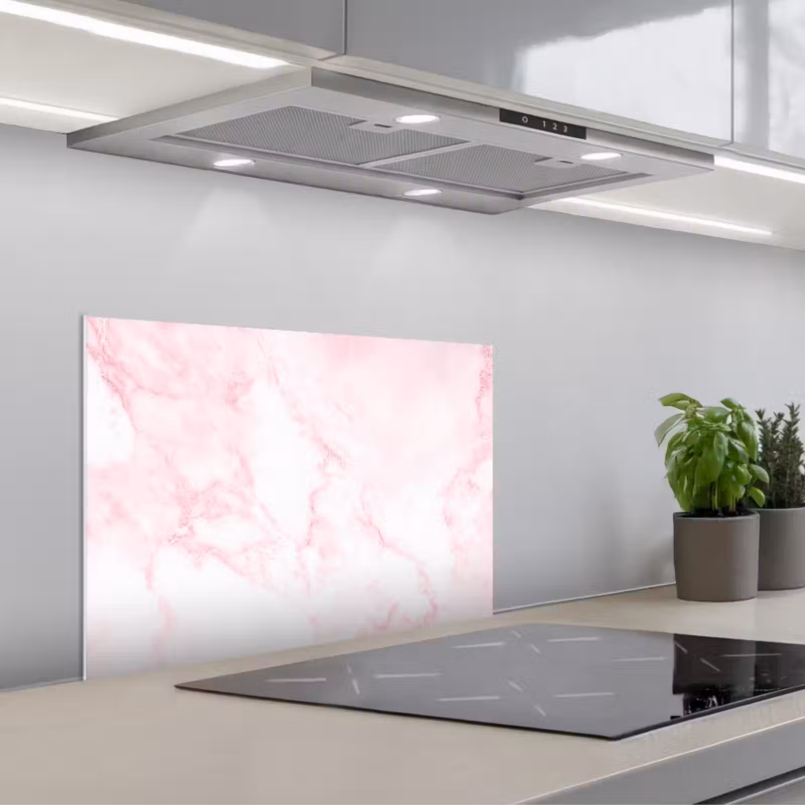 Salpicaderos de cocina - Mármol - Blanco - Rosa - Chic - Aspecto de mármol — 1