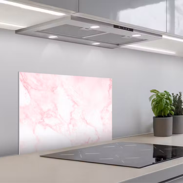 Salpicaderos de cocina - Mármol - Blanco - Rosa - Chic - Aspecto de mármol — 1