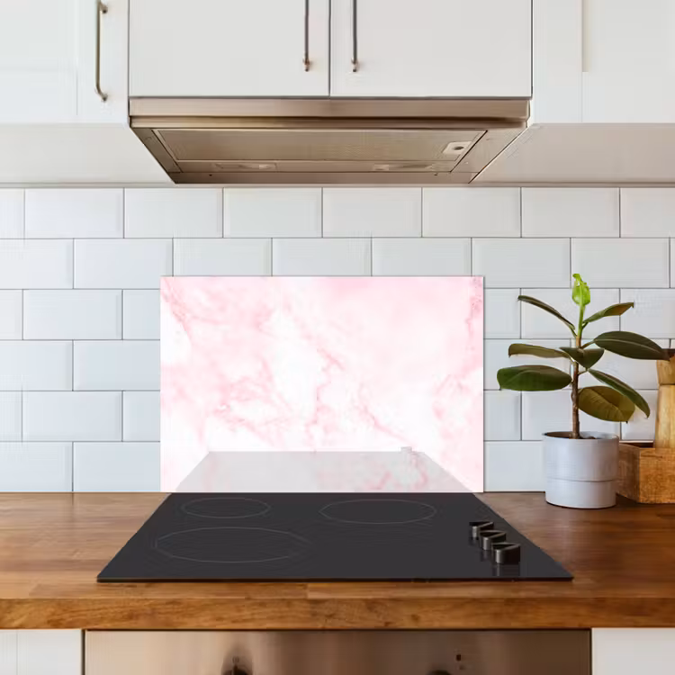 Salpicaderos de cocina - Mármol - Blanco - Rosa - Chic - Aspecto de mármol — 3