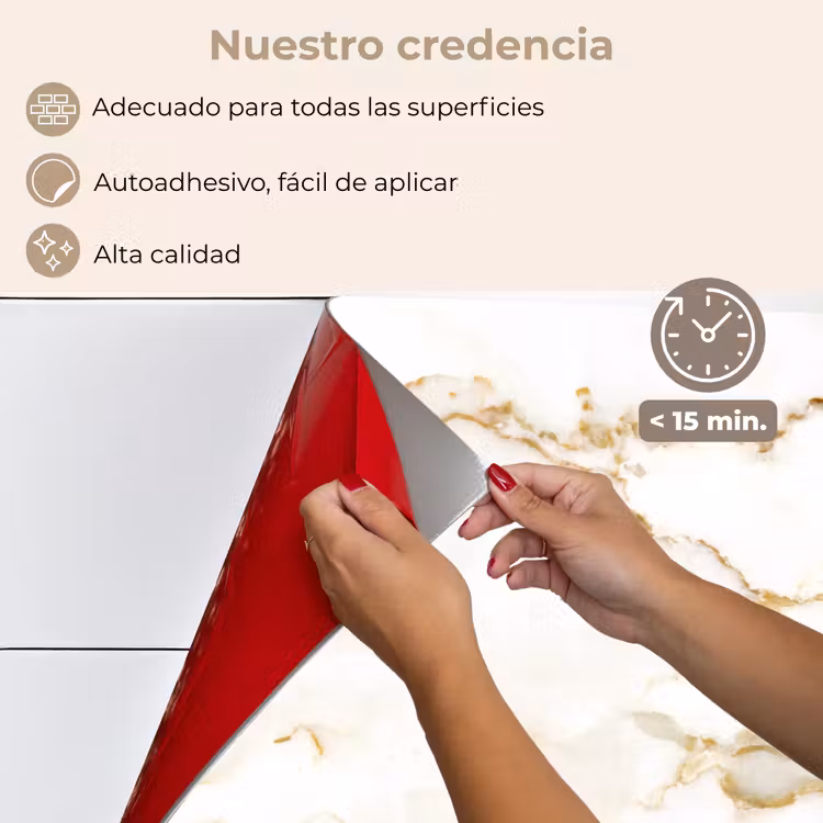 Salpicaderos de cocina - Mármol - Cal - Oro - Lujo - Aspecto de mármol - Blanco — 4