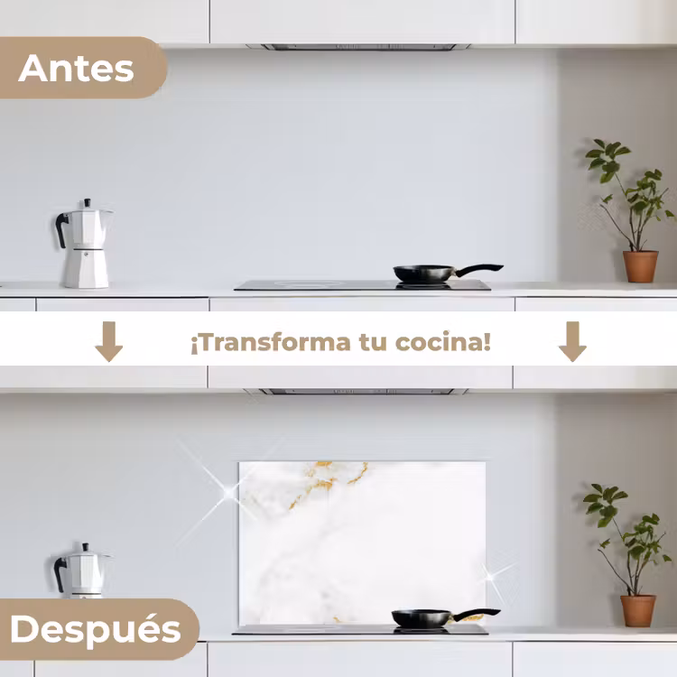 Salpicaderos de cocina - Mármol - Oro - Blanco - Lujo — 7