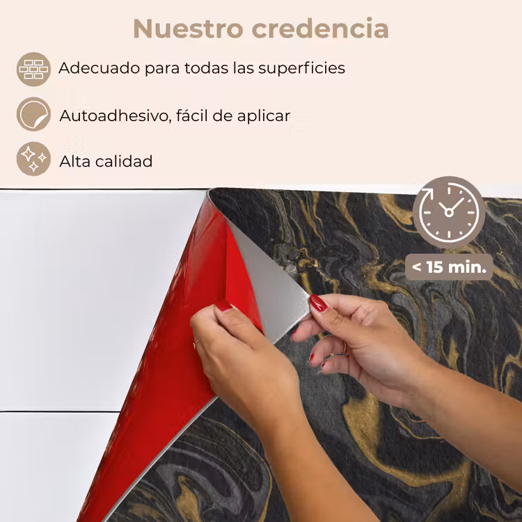 Salpicaderos de cocina - Mármol - Textura - Gris - Oro - Aspecto de mármol - Lujo — 4