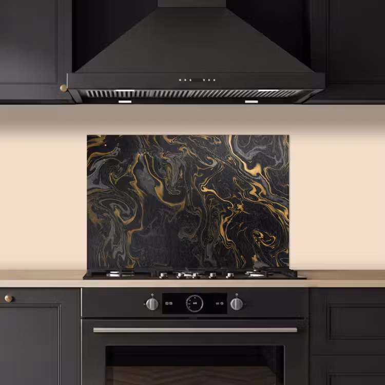 Salpicaderos de cocina - Mármol - Textura - Gris - Oro - Aspecto de mármol - Lujo — 5