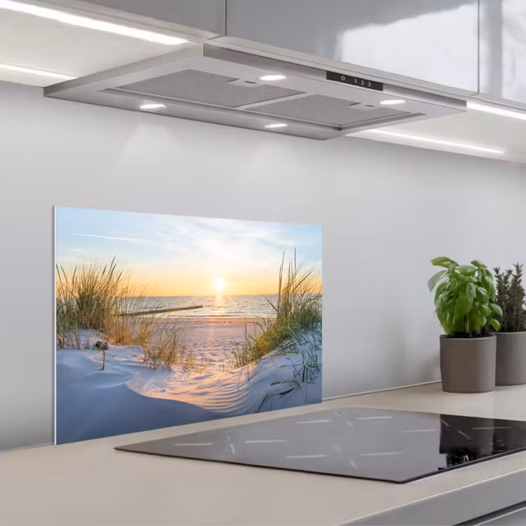 Salpicaderos de cocina - Playa - Sol - Duna - Hierba - Arena - Horizonte — 1