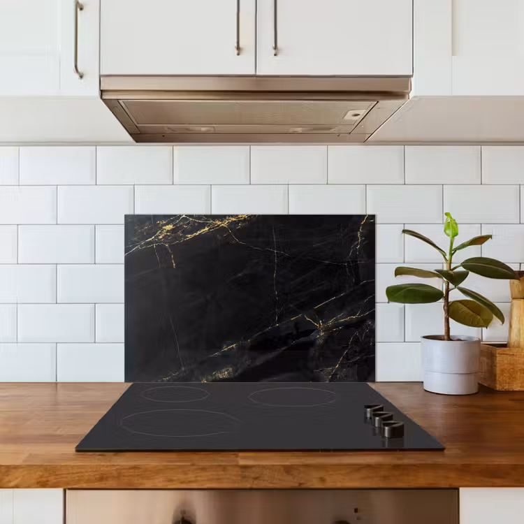 Salpicaderos de cocina - Aspecto mármol - Lujo - Negro - Oro — 3