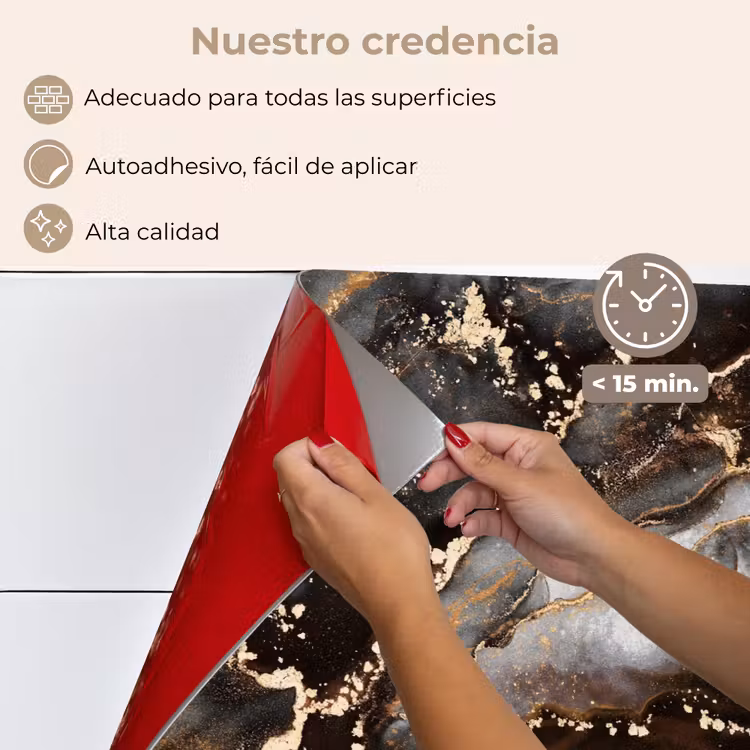 Salpicaderos de cocina - Mármol - Oro - Purpurina - Lujo — 4