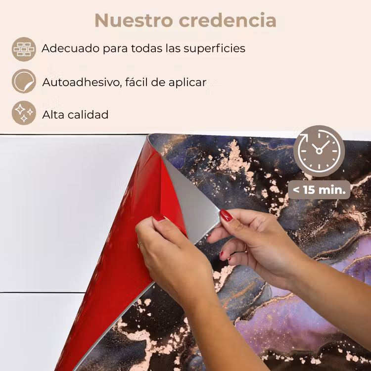 Salpicaderos de cocina - Mármol - Oro - Rosa — 4
