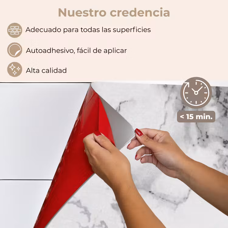 Salpicaderos de cocina - Mármol - Piedra - Blanco - Gris - Negro - Aspecto de mármol — 4